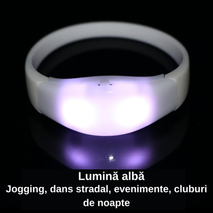 Set 10 Bratari Luminoase cu LED din Silicon TcZone®, Activare Vocala, Control pe Sunet, Ideale pentru Petreceri, Concerte, Nunti si Evenimente Speciale